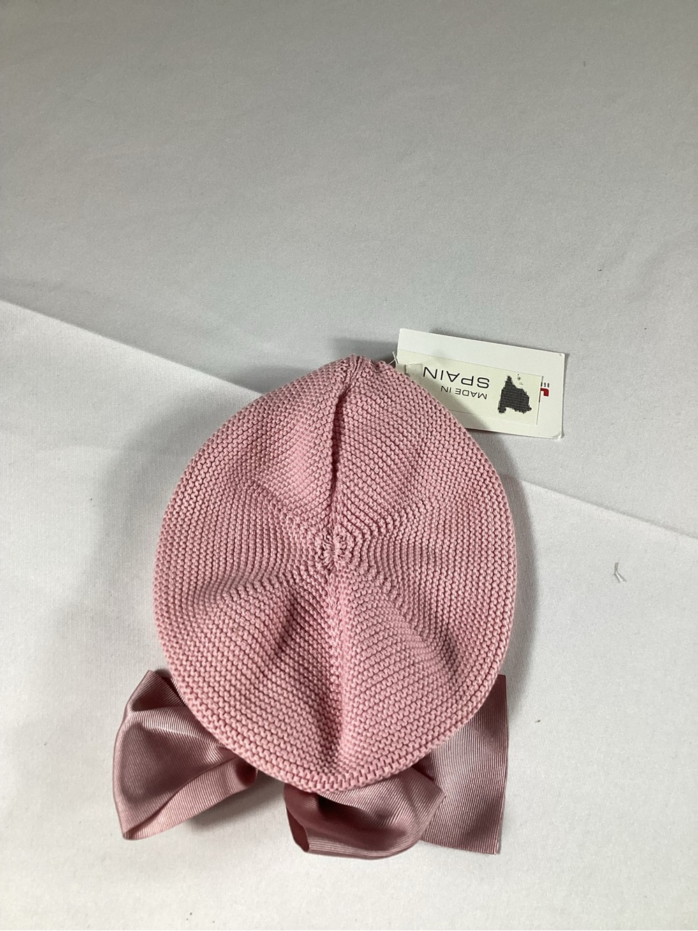 Condor Baby Girl Pink Knit Bonnet Hat with Oversized Bow 3-6 Months